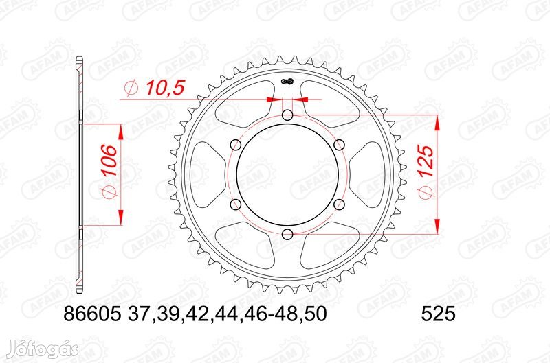 AFAM Acél Standard Hátsó Láncszem 86605 - 525