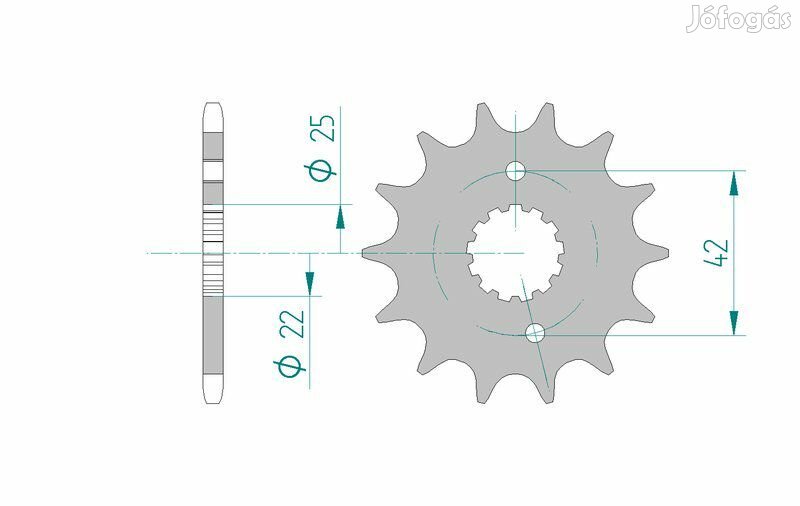 AFAM acél standard első lánckerék 22304 - 520