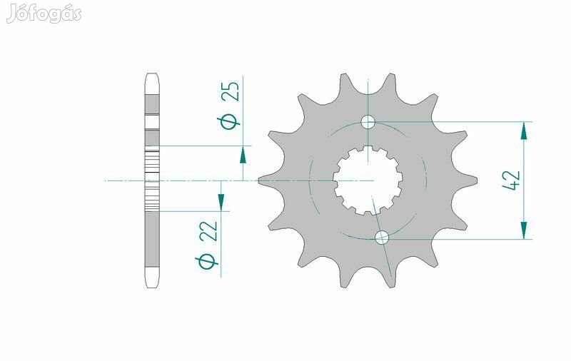 AFAM acél standard első lánckerék 22304 - 520