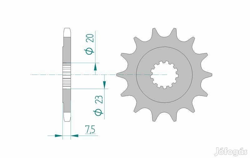 AFAM acél standard első lánckerék 22401 - 520