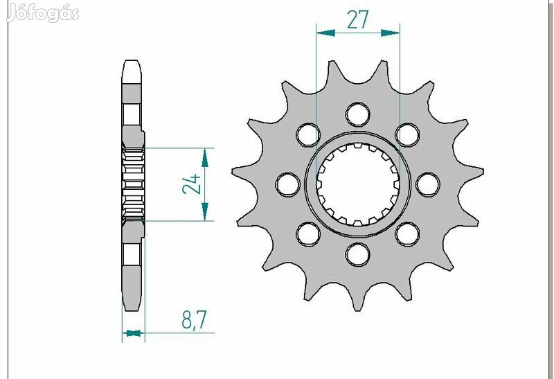 AFAM acél standard első lánckerék 22901 - 525