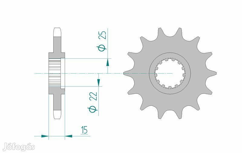 AFAM acél standard első lánckerék 24506 - 525