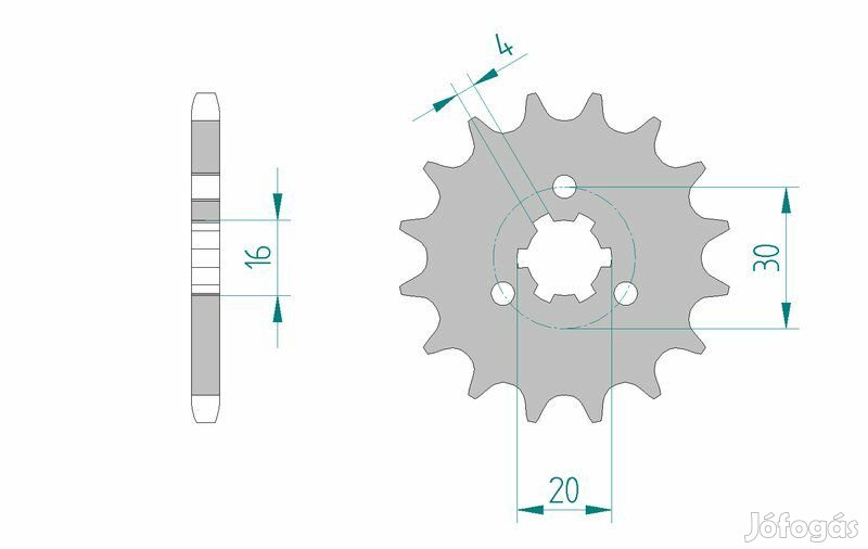 AFAM acél standard első lánckerék 33200 - 428