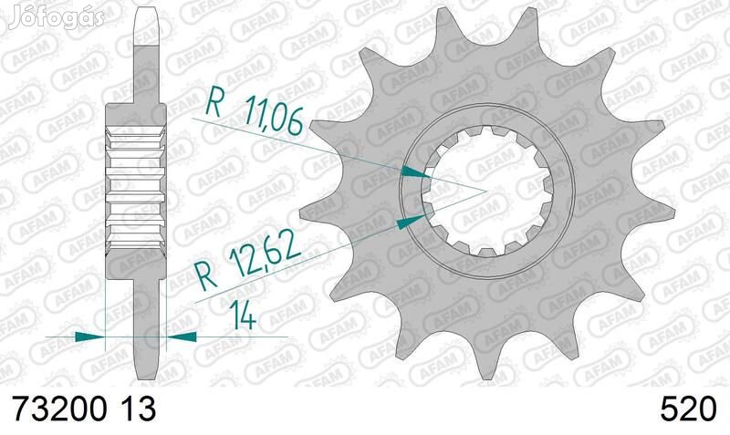 AFAM acél standard első lánckerék 73200-520