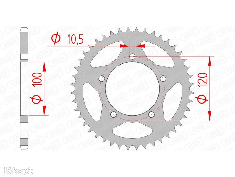 AFAM acél standard hátsó lánckerék 35801 - 520