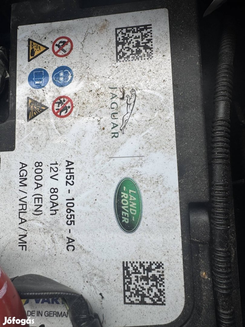 AGM Varta 80Ah gyári Jaguár Land Rover akkumulátor