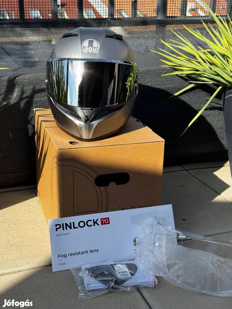 AGV K3 (Méret: L) - matt szürke - extra mirror plexi