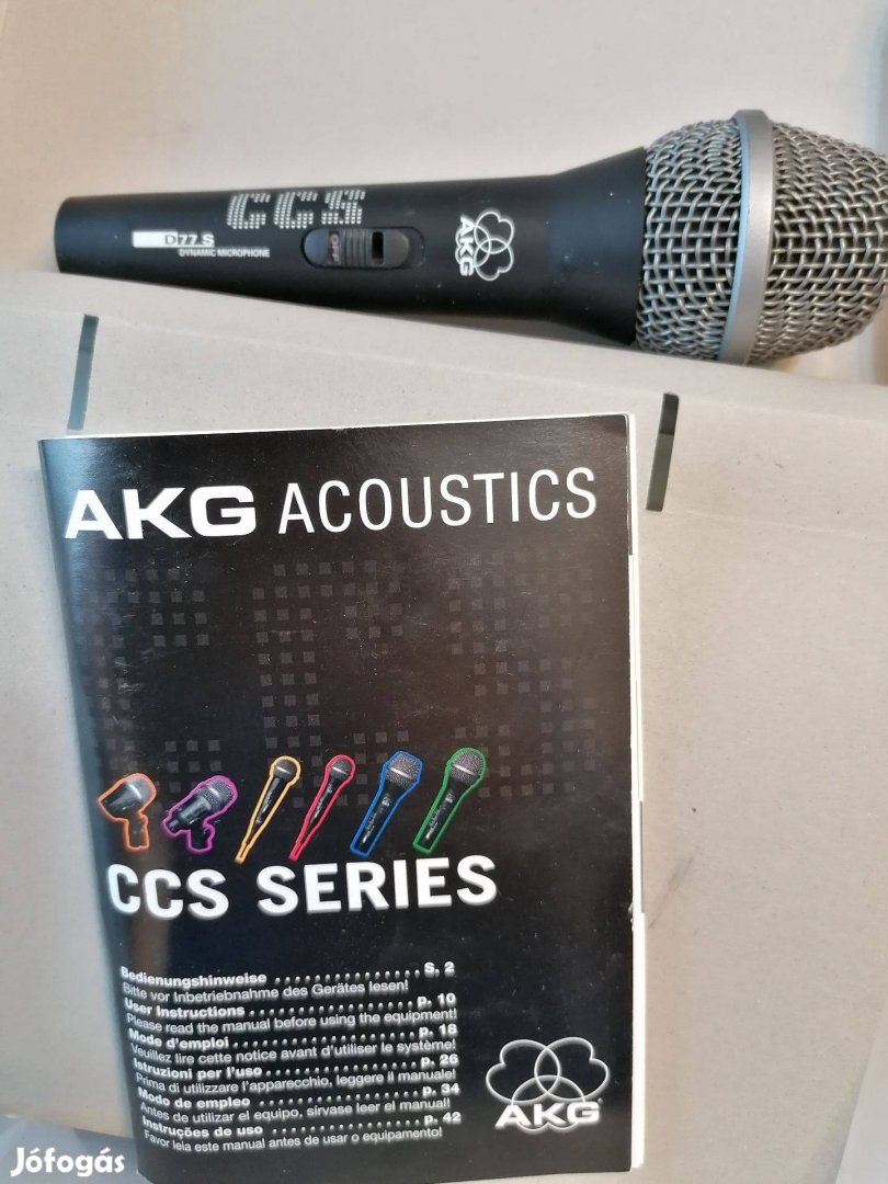 AKG D77/S dinamikus mikrofon, ének, gitár, xlr, akusztikus