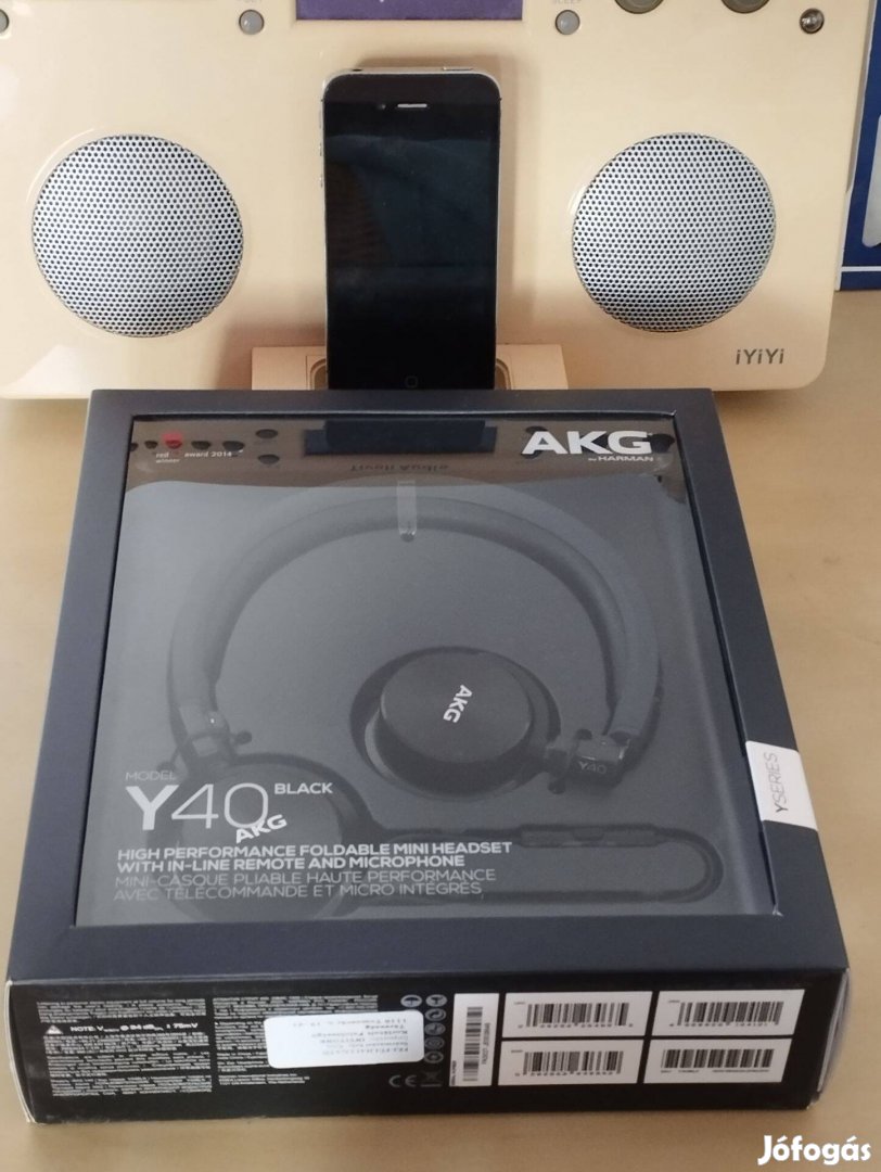 AKG Y40 fejhallgató, beépített mikrofon, original. Ajándéknak is!