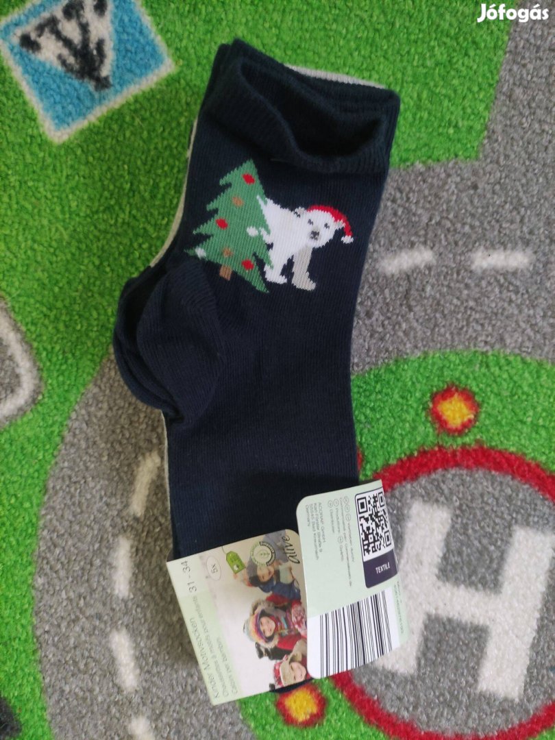 ALDI, karácsonyi mintás kisfiú zokni csomag, Új 31-34