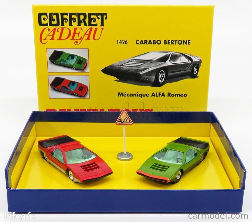 ALFA ROMEO  SET 2X 33 CARABO BERTONE 1968 - COFFRET BOX  GREEN RED