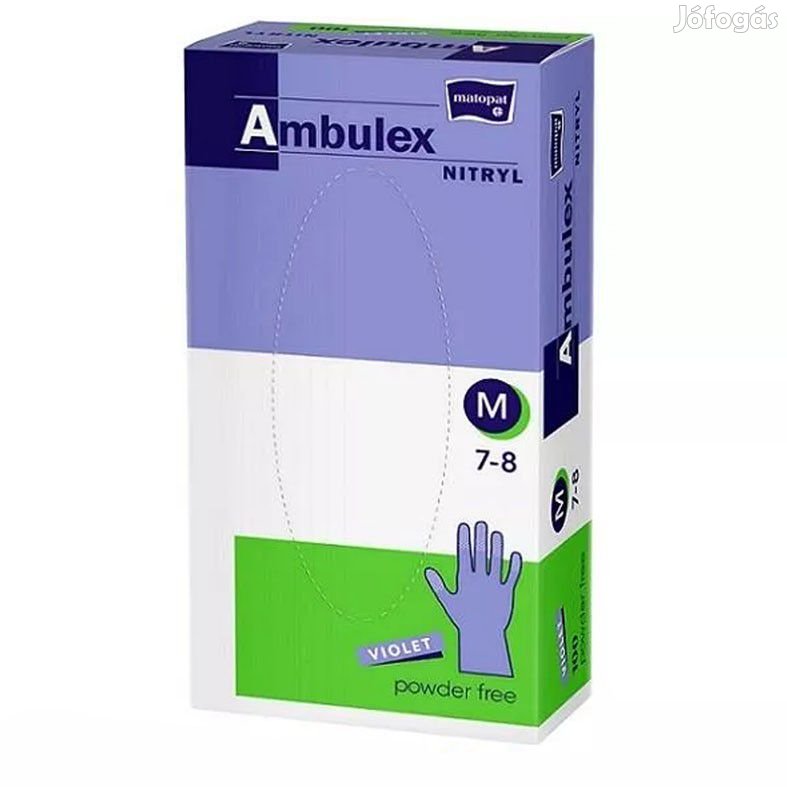 AMBULEX nitril vizsgáló kesztyű kék, púdermentes 100 db XL méretben g