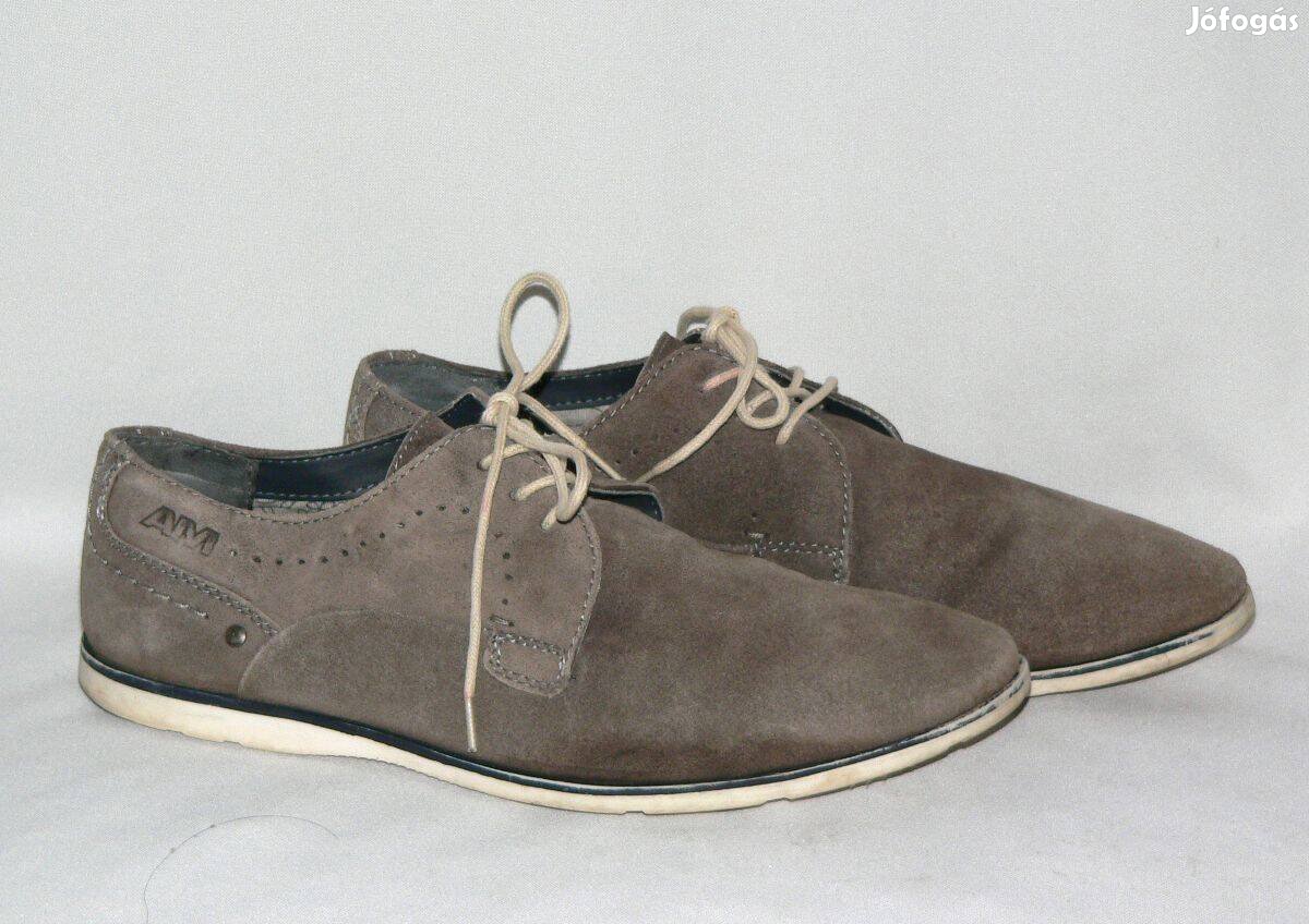 AM Shoe Company szürke férfi valódi velúr bőr cipő 42
