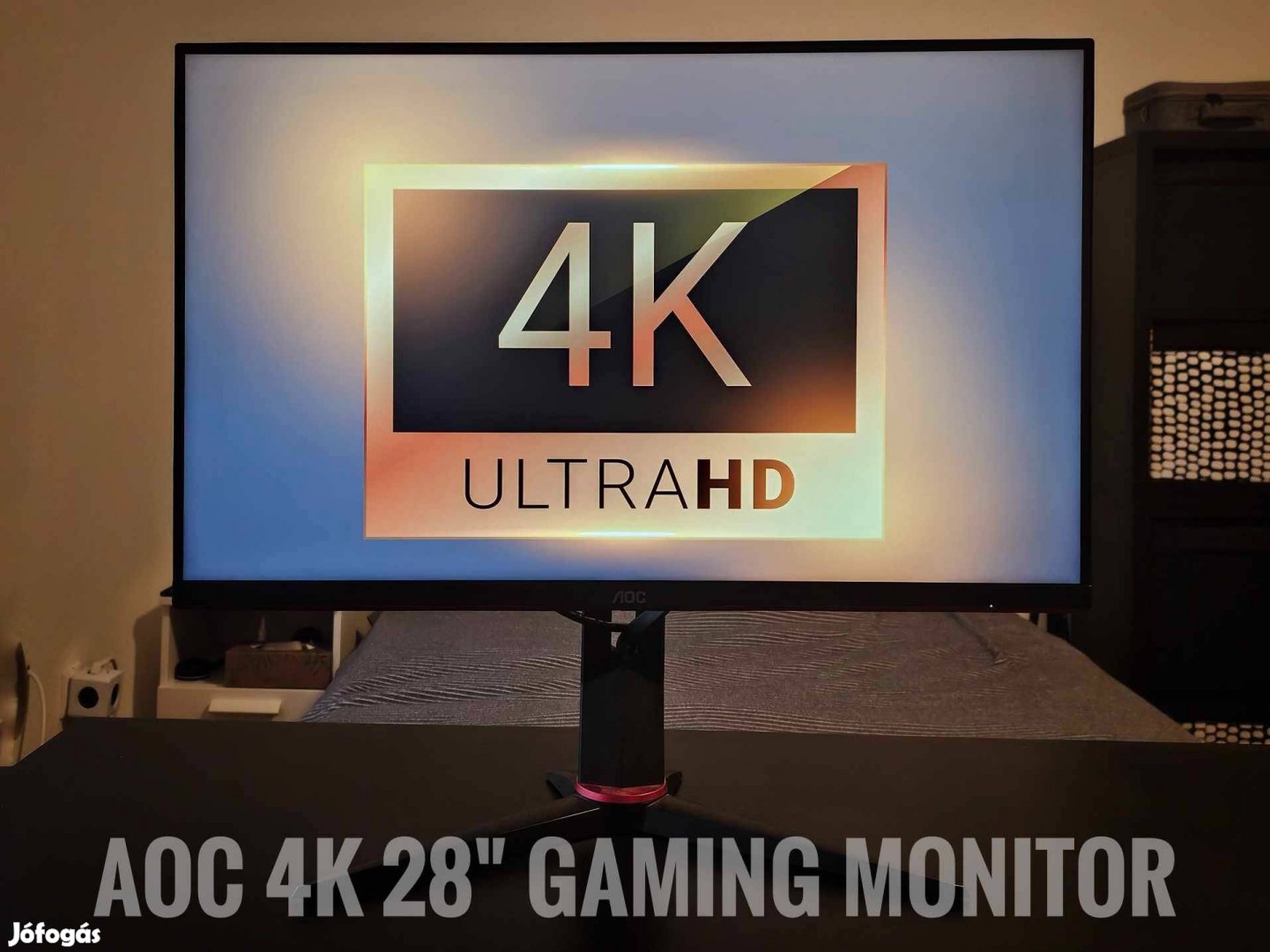 AOC 4K 28" gamer monitor U28G2Xu2/BK (fekete-piros)