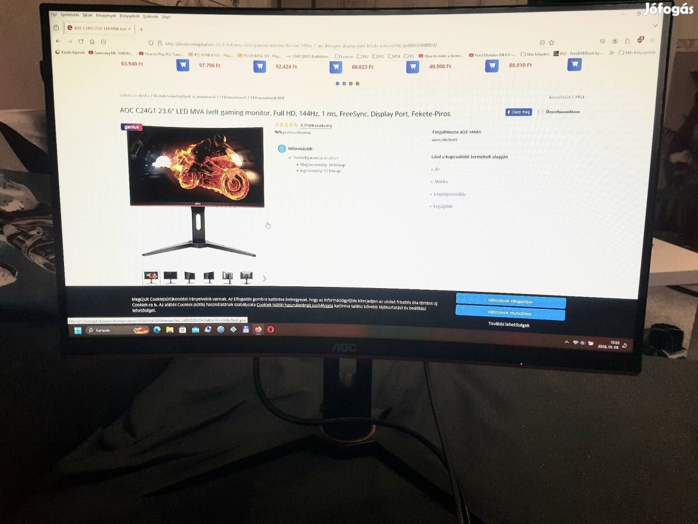 AOC c24g1 Gamer monitor 144Hz  24col