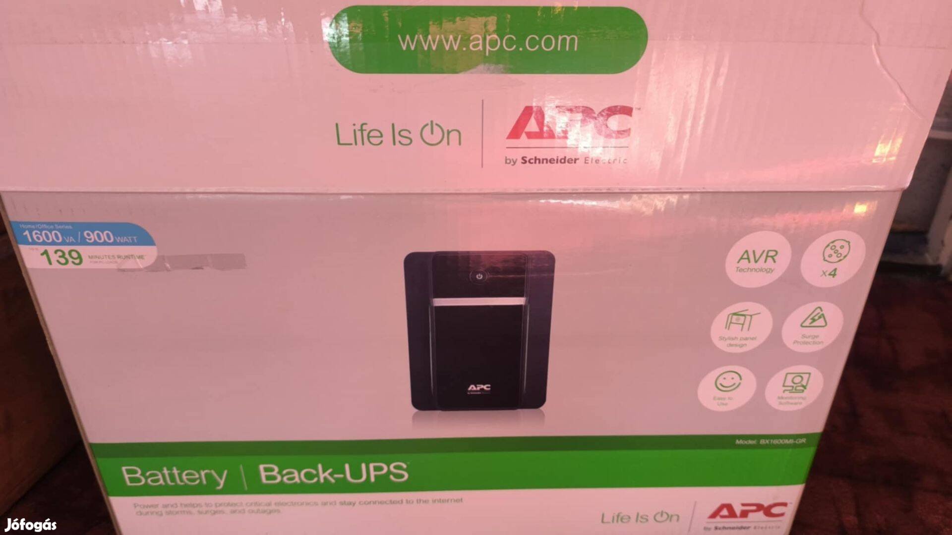 APC Back UPS, 1600VA, 900W