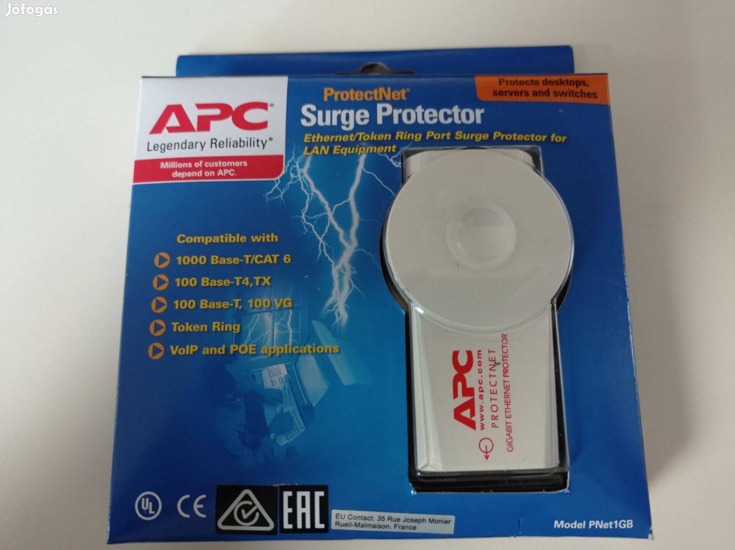 APC Protectnet Ethernet (RJ-45 1 GB) túlfeszültségvédő