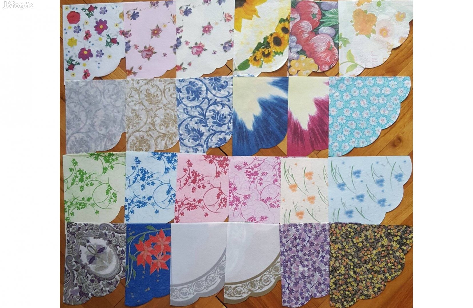 APR-17 Szalvéta csomag: 24 db Rondó, selyem, cakkos szalvéta