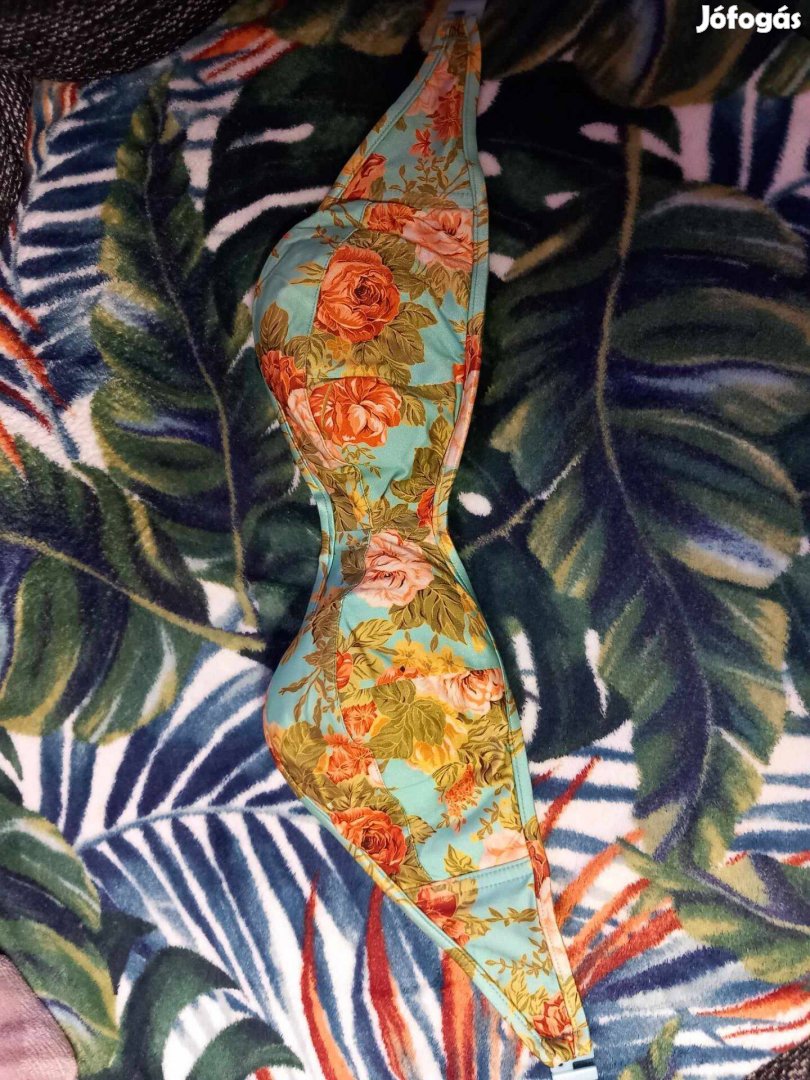 ASOS szines viragos noi bikini, furdoruha, 75D felso,38