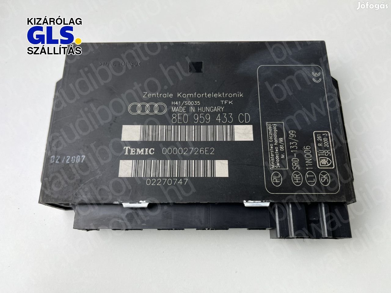 AUDI A4 B7 (8EC) Komfort vezérlőegység/modul (8E0959433CD)