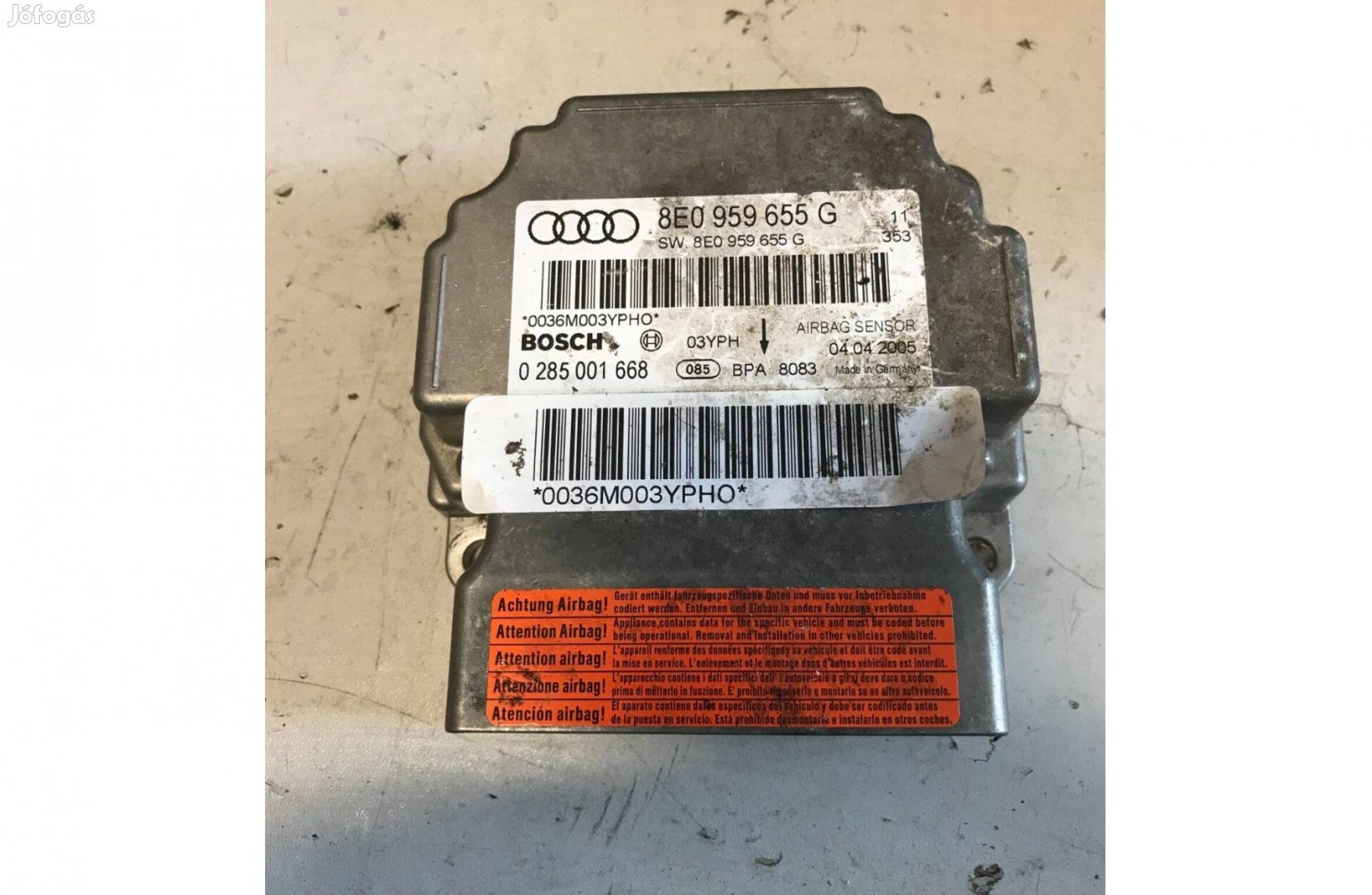 AUDI A4 B7 - légzsákvezérlő 8E0 959 655 G