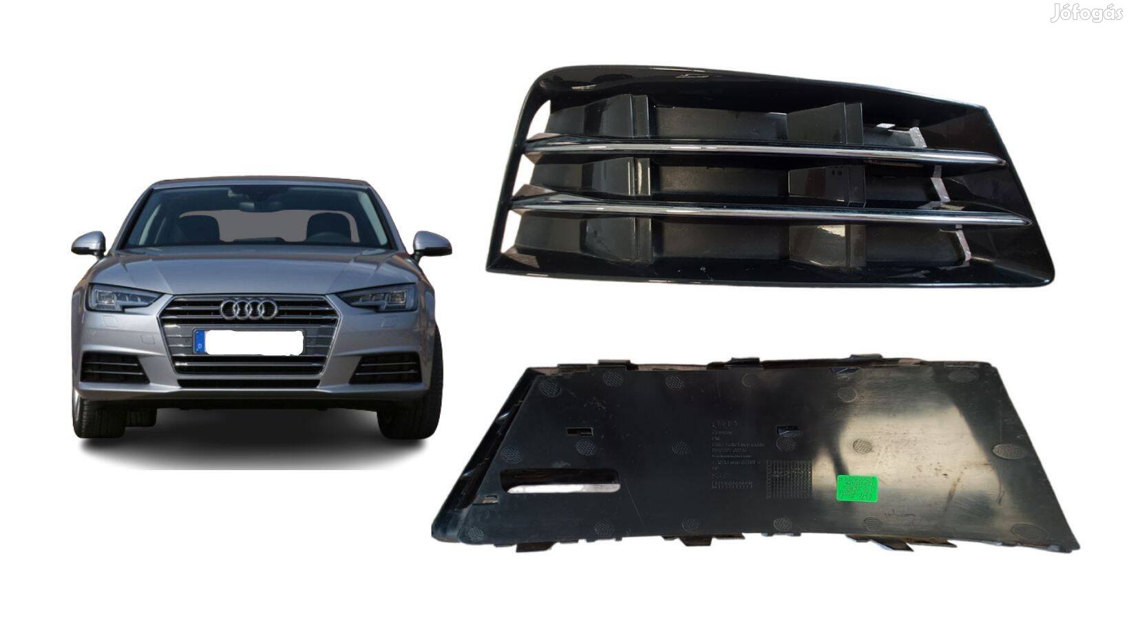 AUDI A4 B9 jobb első lökhárító ködlámpa rács, cikkszám 8WO807682R
