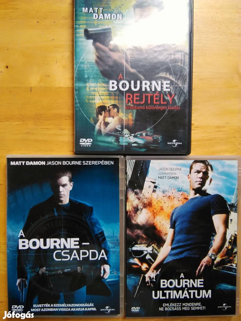 A Bourne rejtély + Csapda + Ultimátum dvd Matt Damon 