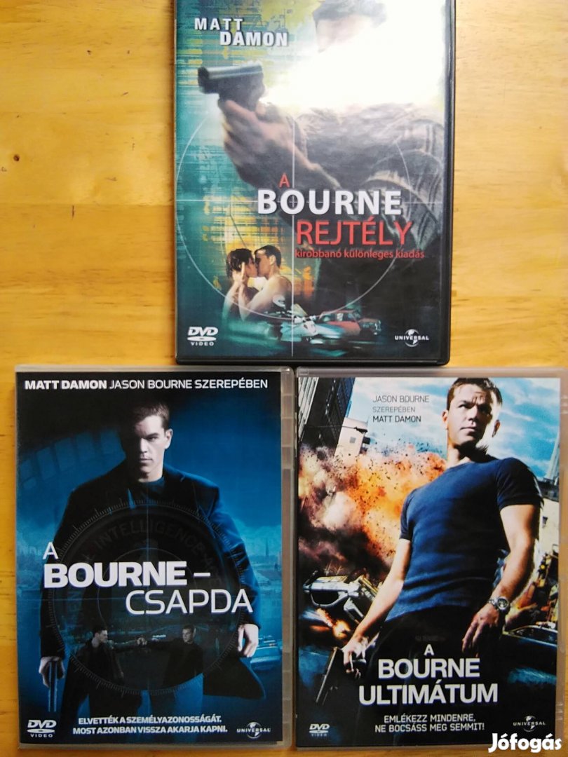 A Bourne rejtély + Csapda + Ultimátum dvd Matt Damon 