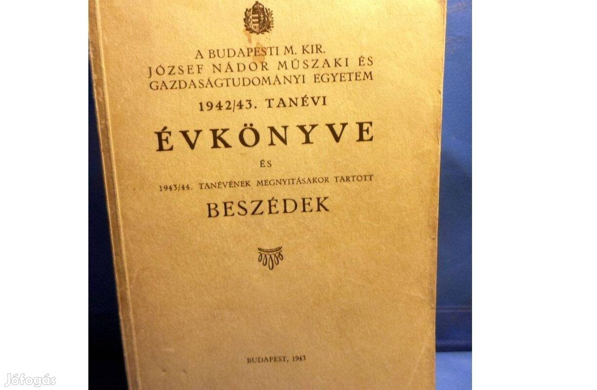 A Budapesti M.Kir. József Nádor műszaki egyetem évkönyve