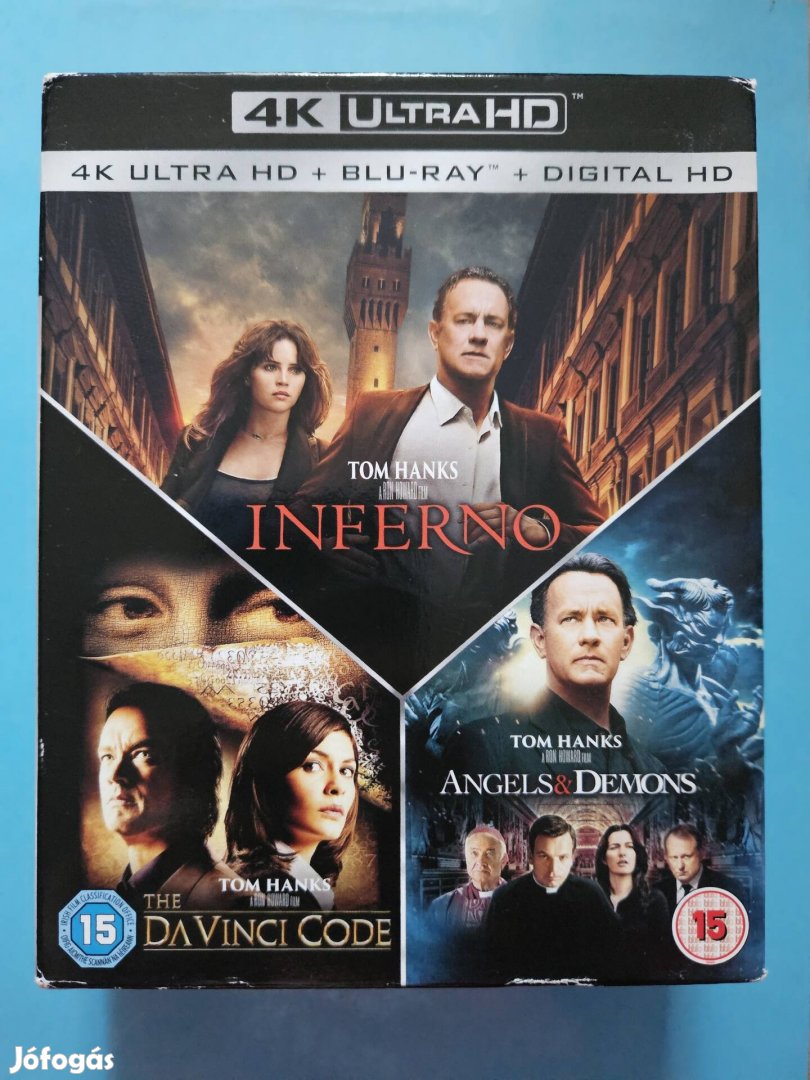 A Da Vinci kód ,angyalok és démonok, inferno 4k blu-ray