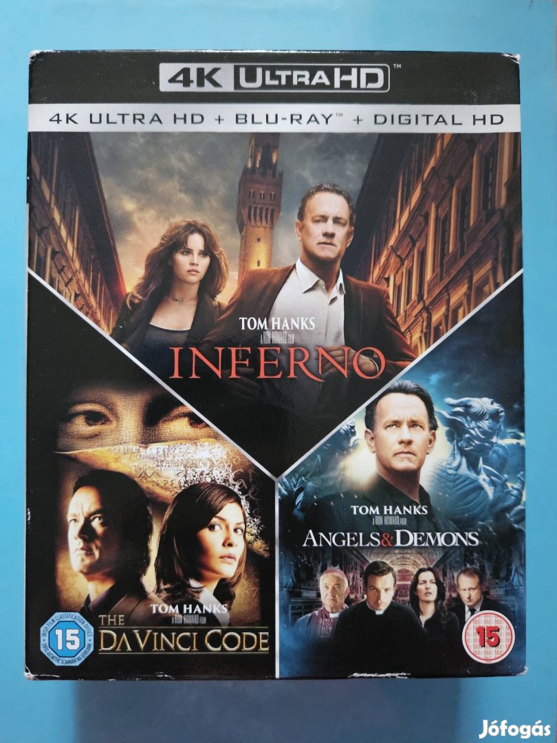 A Da Vinci kód ,angyalok és démonok, inferno 4k blu-ray