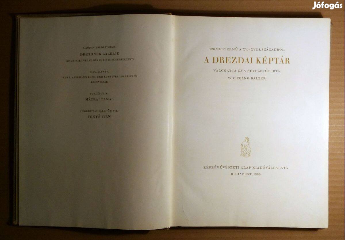 A Drezdai Képtár (Wolfgang Balzer) 1960 (9kép+tartalom)