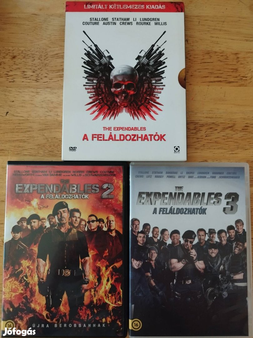 A Feláldozhatók 1-2-3 újszerű dvd Sylvester Stallone 