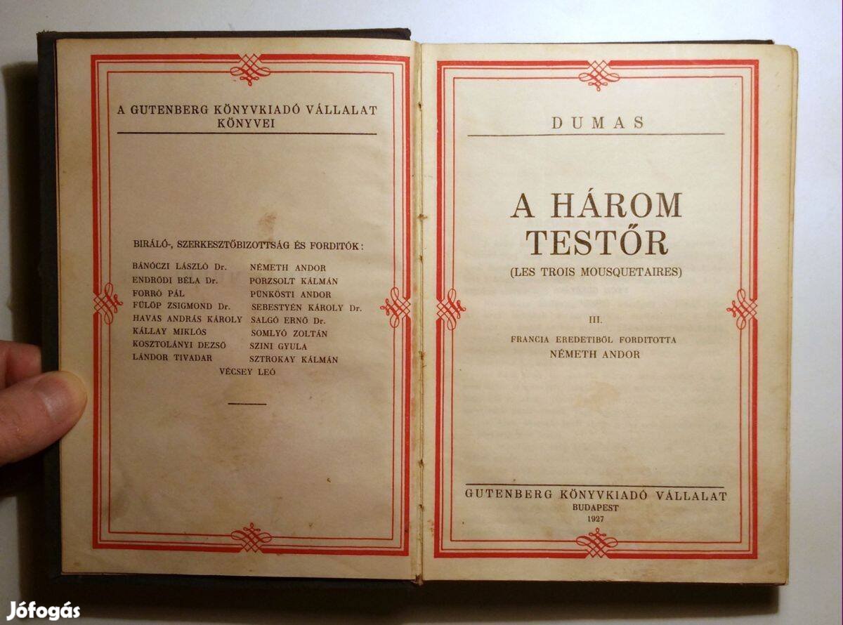 A Három Testőr III-IV. (Dumas) 1927