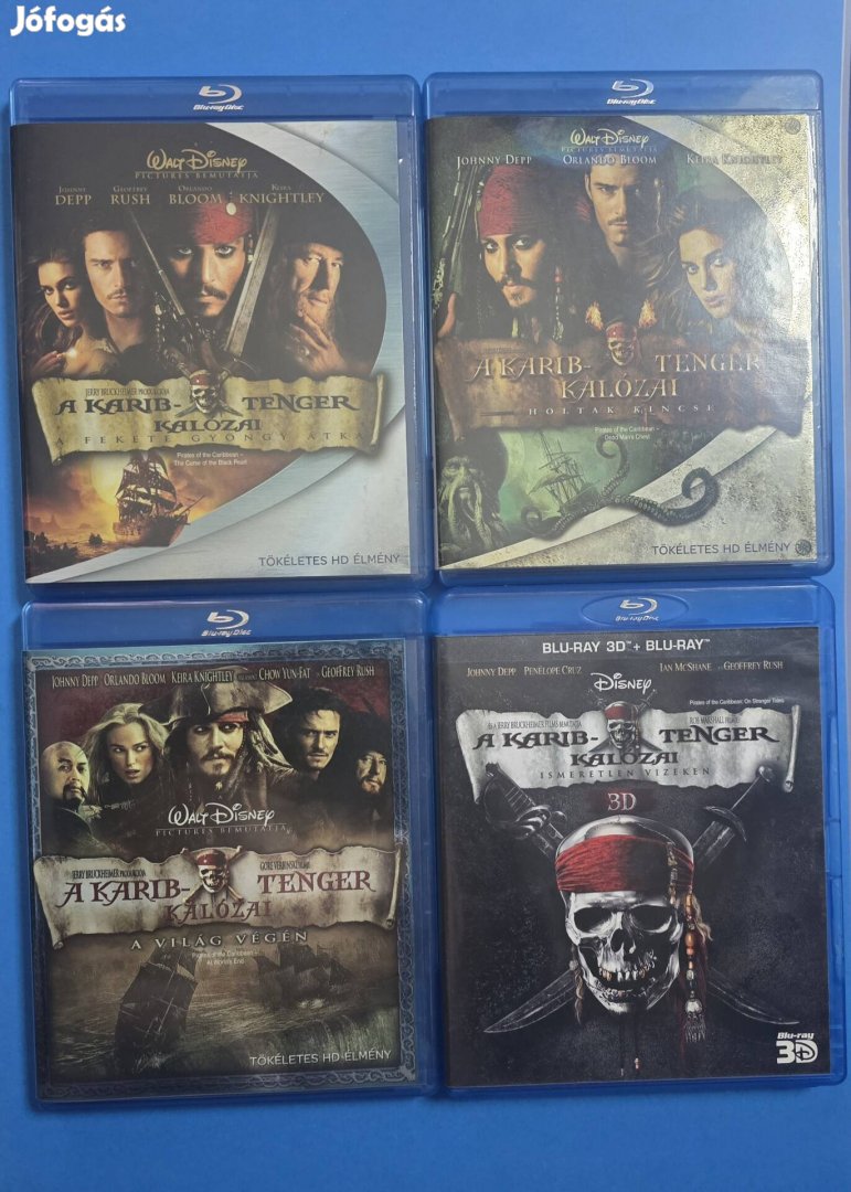 A Karib tenger kalózai 1,2,3,4rész blu-ray