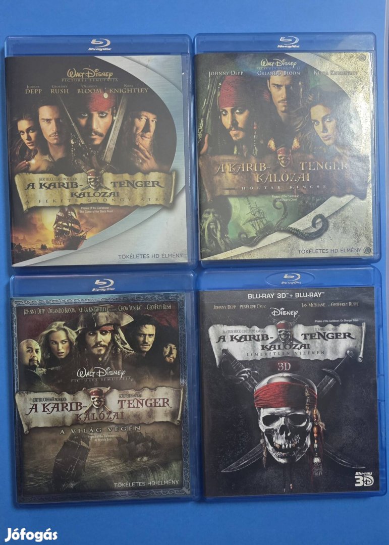 A Karib tenger kalózai 1,2,3,4rész blu-ray