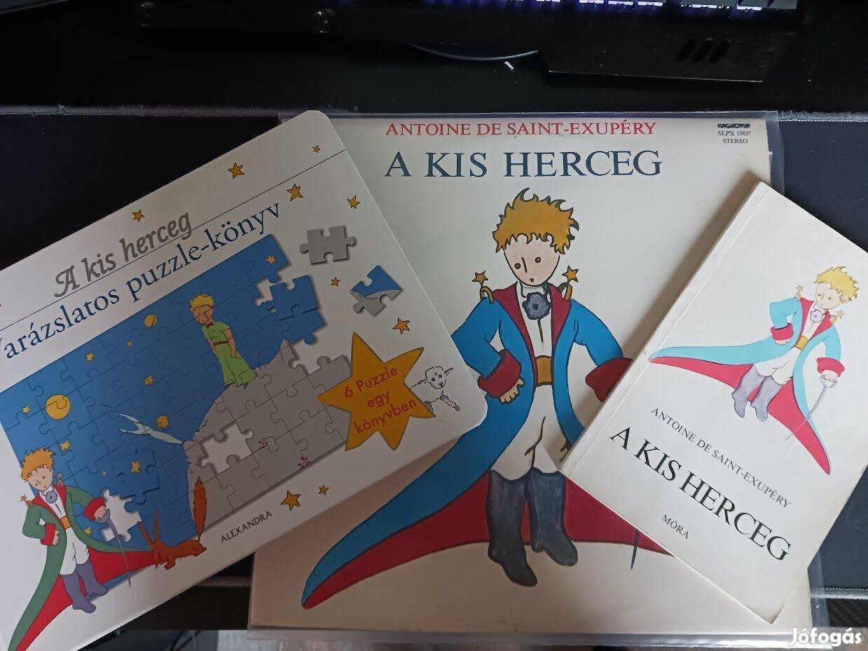 A Kis Herceg /bakelit lemez, kis könyv, puzzle könyv/