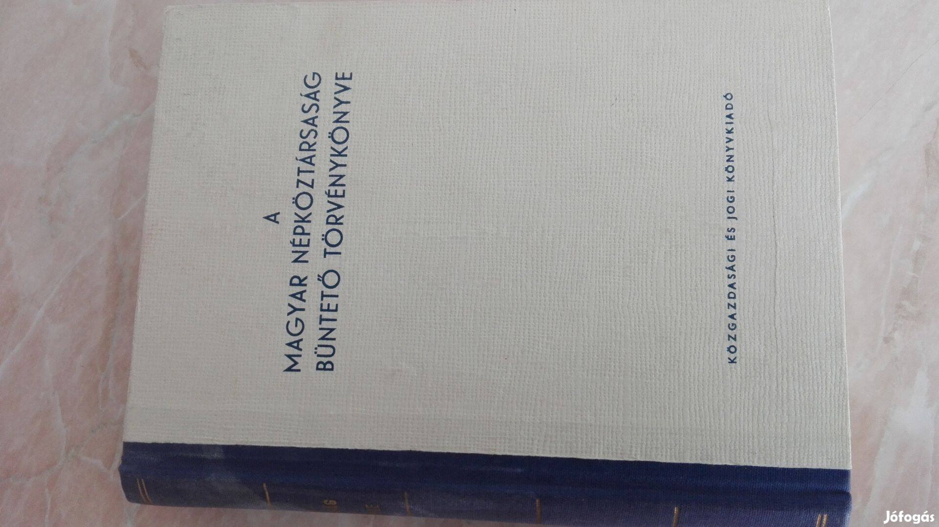 A Magyar Népköztársaság Büntető Törvénykönyve 1962-es ritka d