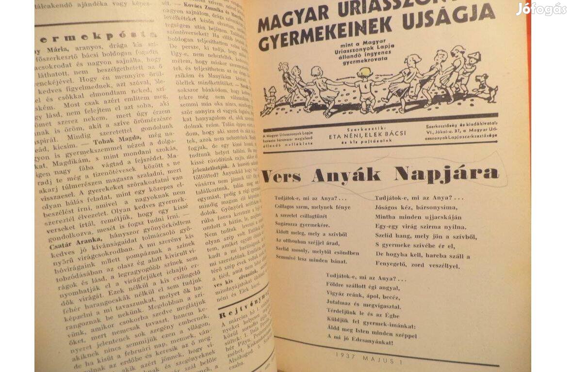 A Magyar Uriasszonyok gyermekeinek ujságja