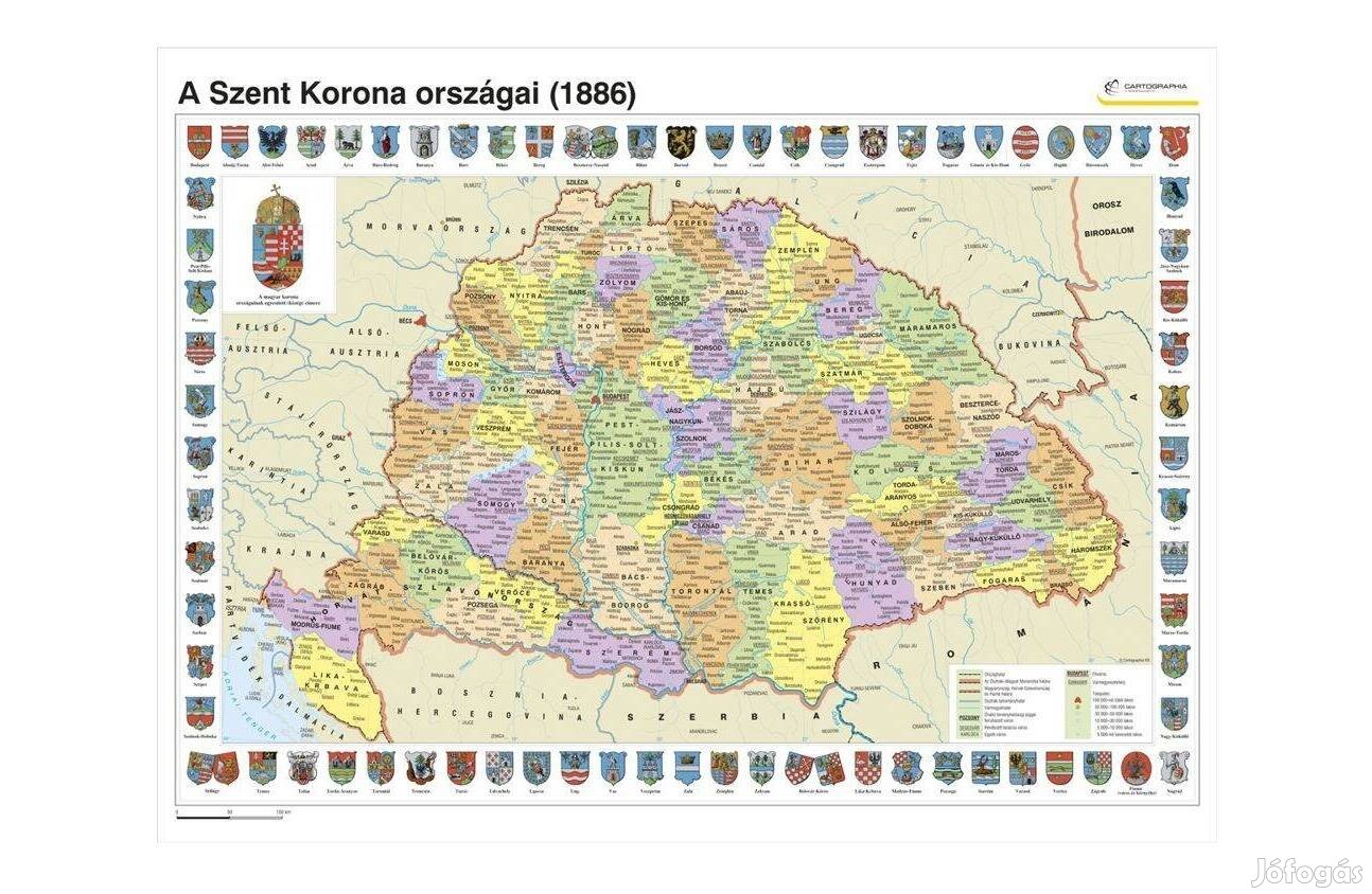 A Szent Korona országai (1886) falitérkép