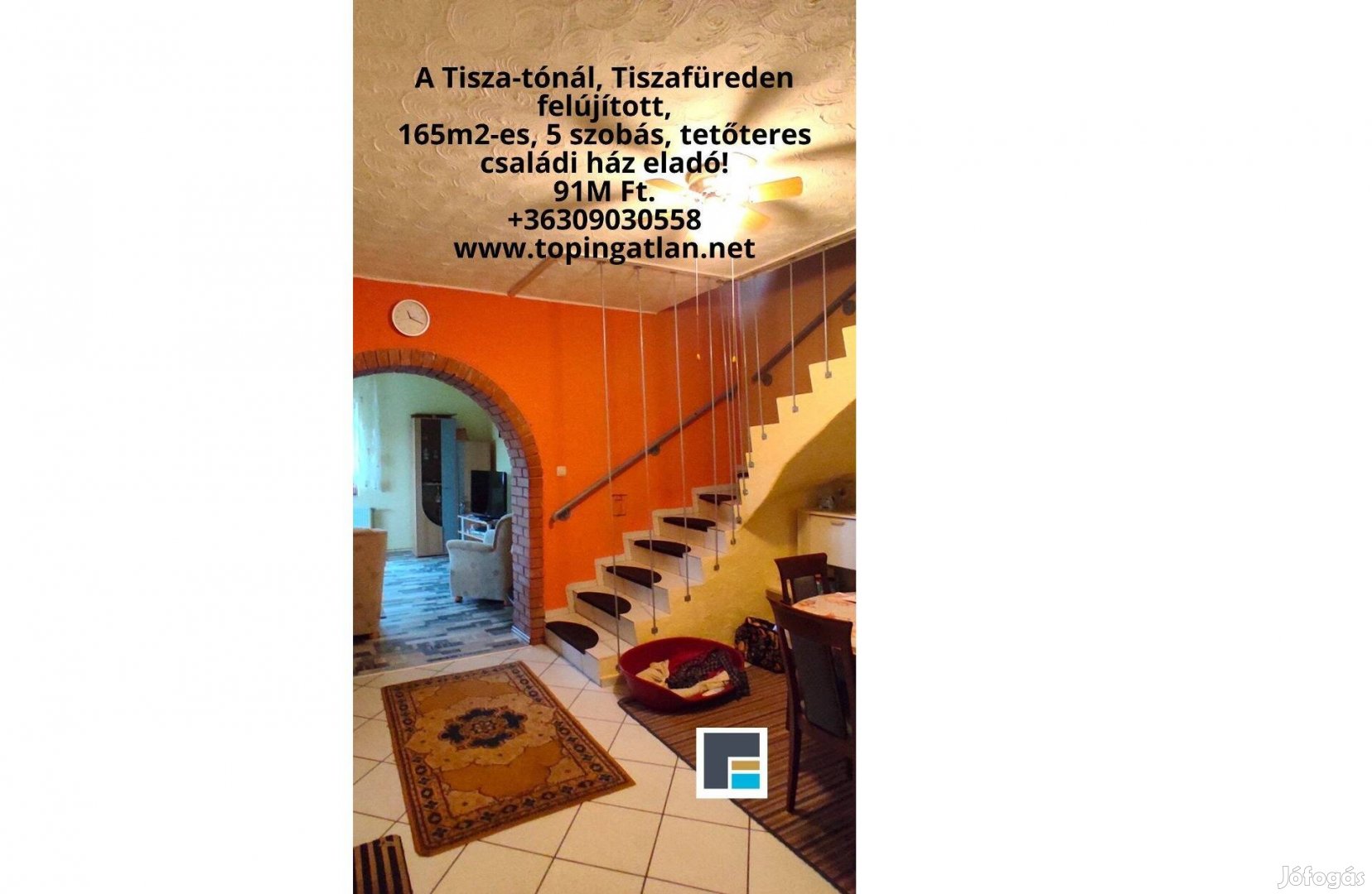 A Tisza-tónál, Tiszafüreden felújított, 5 szobás családiház Eladó