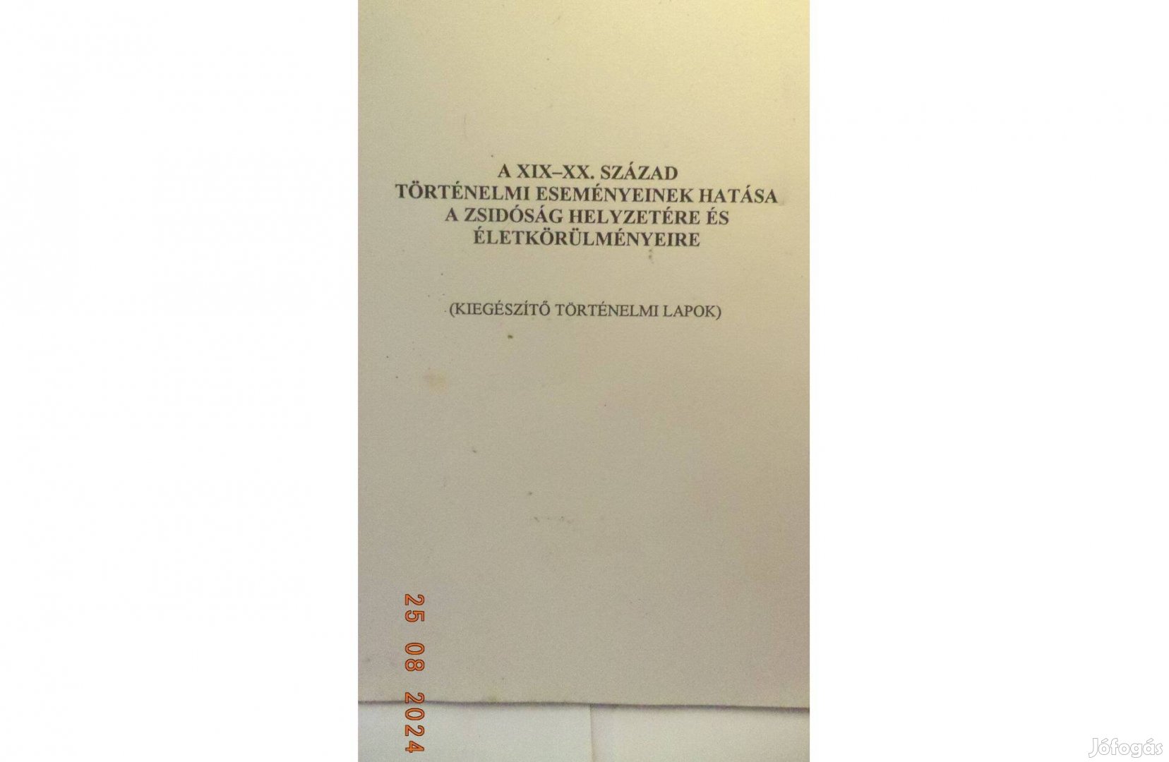 A XIX-XX. század történelmi eseményeinek hatása a zsidóság