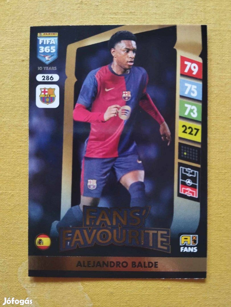 A. Balde (Barcelona) FIFA 365 2025 Fans Favourite focis kártya