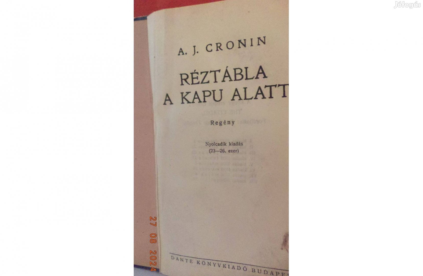 A. J. Cronin: Réztábla a kapu alatt