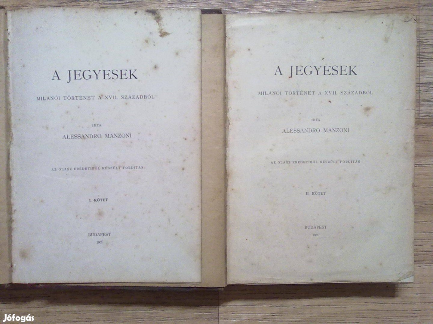 A. Manzoni: A Jegyesek I-II. (1901, Ritkaság ebben a kötésváltozatban)