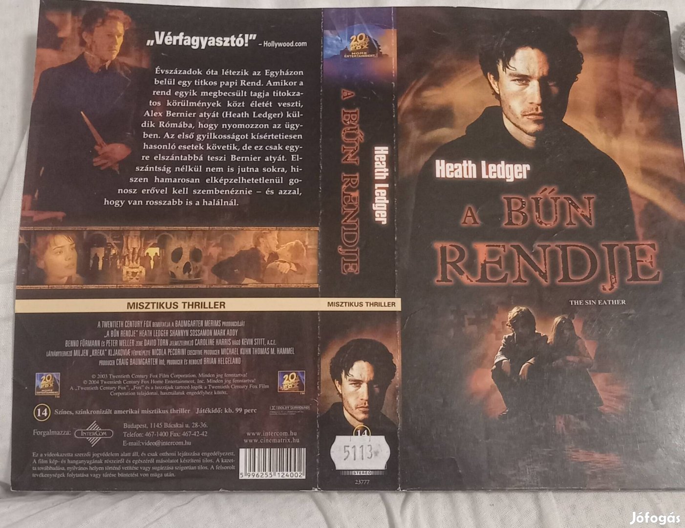 A bűn rendje - thriller vhs - Heath Ledger