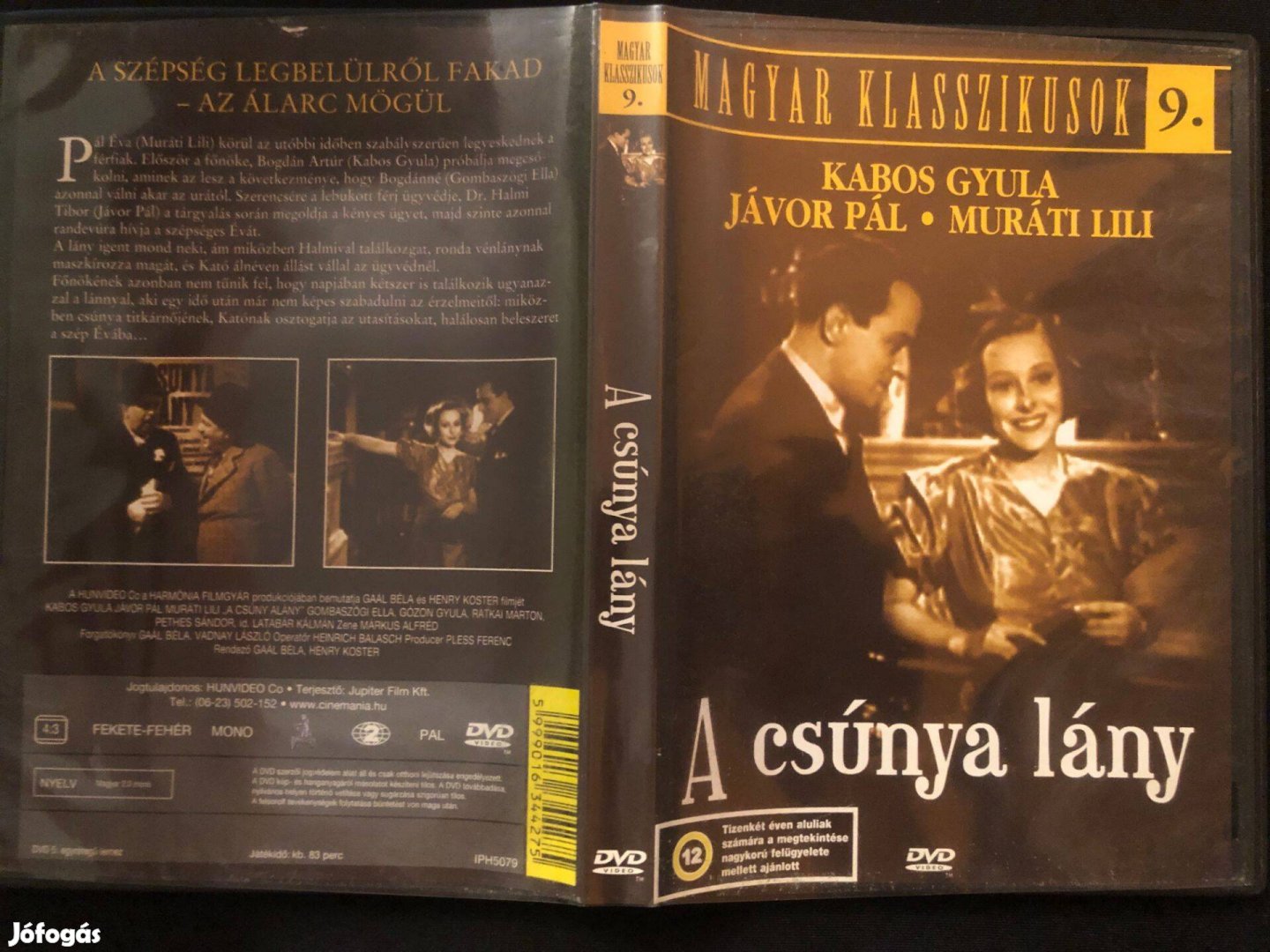 A csúnya lány DVD - Magyar klasszikusok 9. (karcmentes, Kabos Gyula)