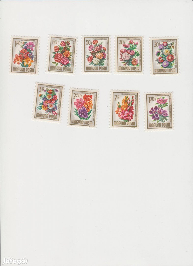 A felszabadulás 20.évfordulójára bélyeg sor - virágok 1965