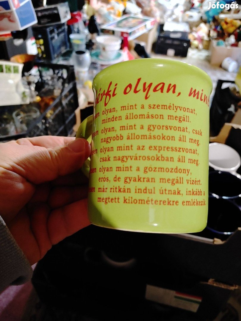 A férfi olyan mint a vonat - humoros bögre