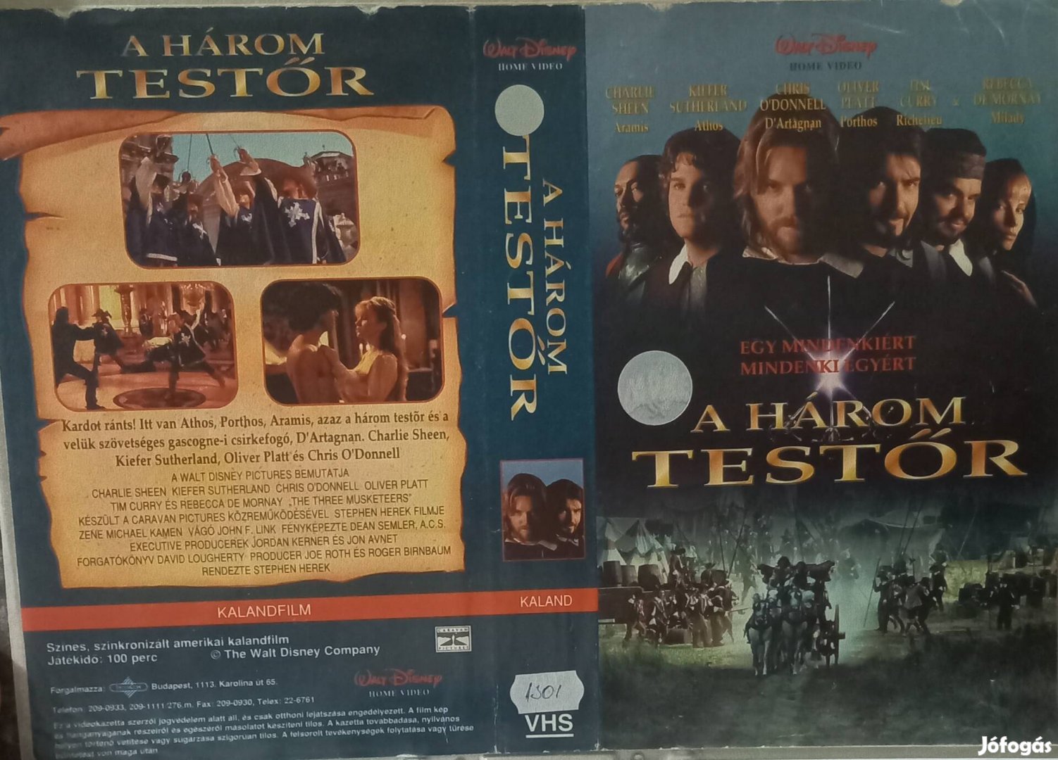 A három testőr - 1993 - kaland vhs - Charlie Sheen